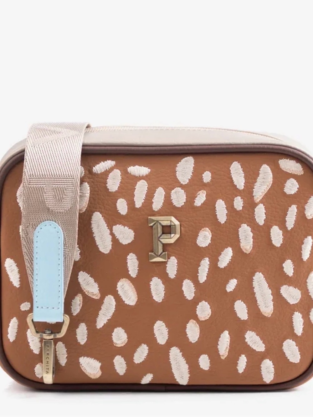 Bandolera Banbi Parchita - Crossbody with Light Blue Accent